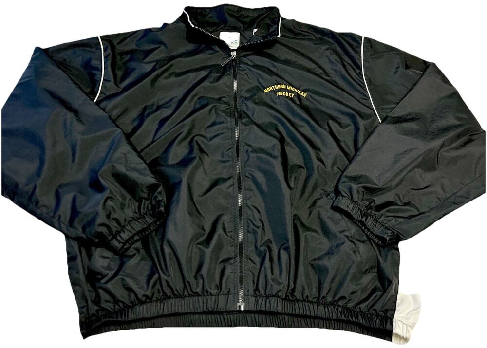 Vintage Augusta Northern Michigan Hockey Windbreaker Jacket Black Men's 3XL NMU